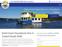 Tablet Screenshot of goldcoasthouseboats.com